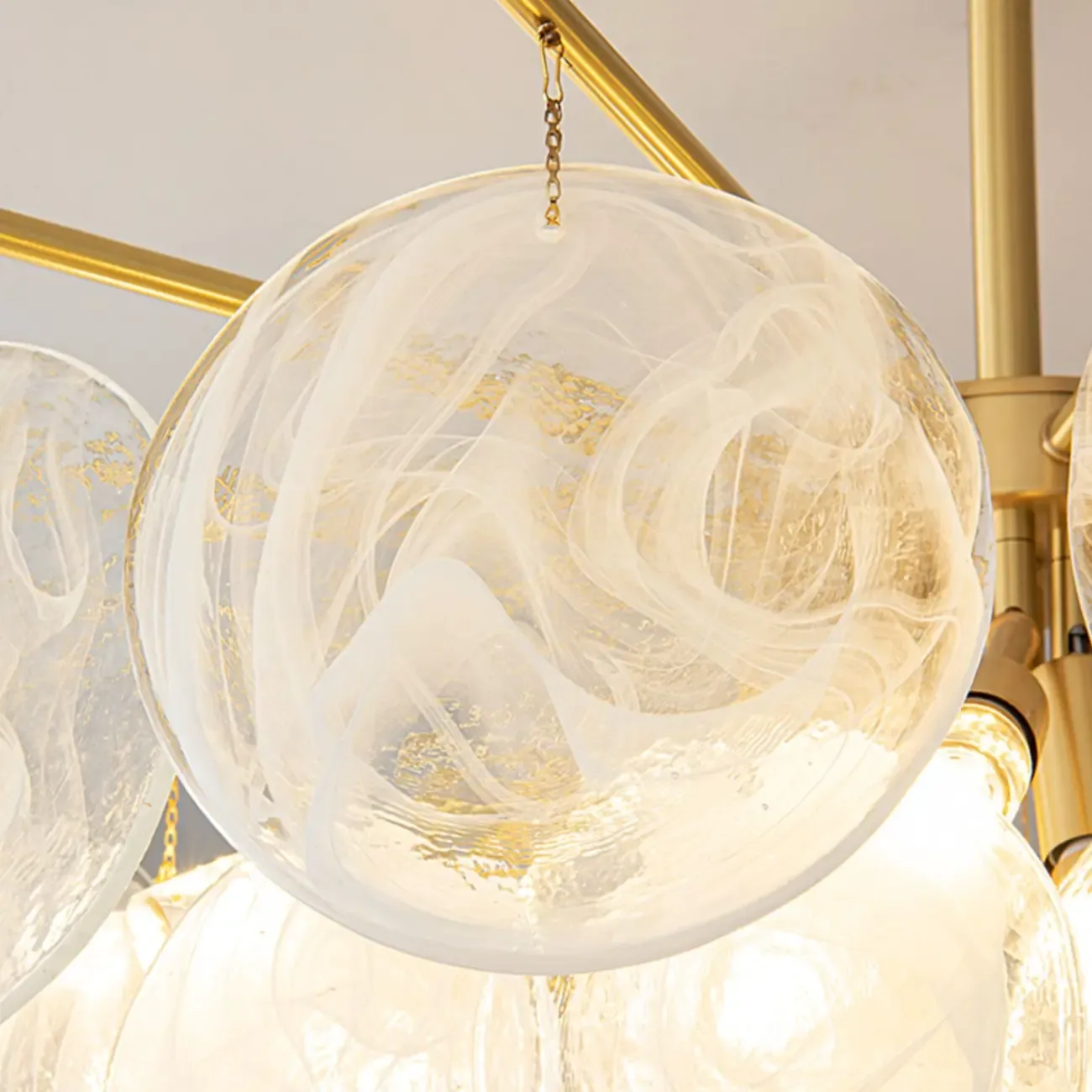Modern 3 Tiers Cloud Glass Chandelier Light for Living Room Image - 14