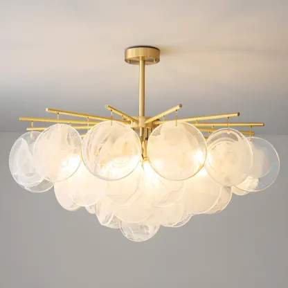 Modern 3 Tiers Cloud Glass Chandelier Light for Living Room Image - 15