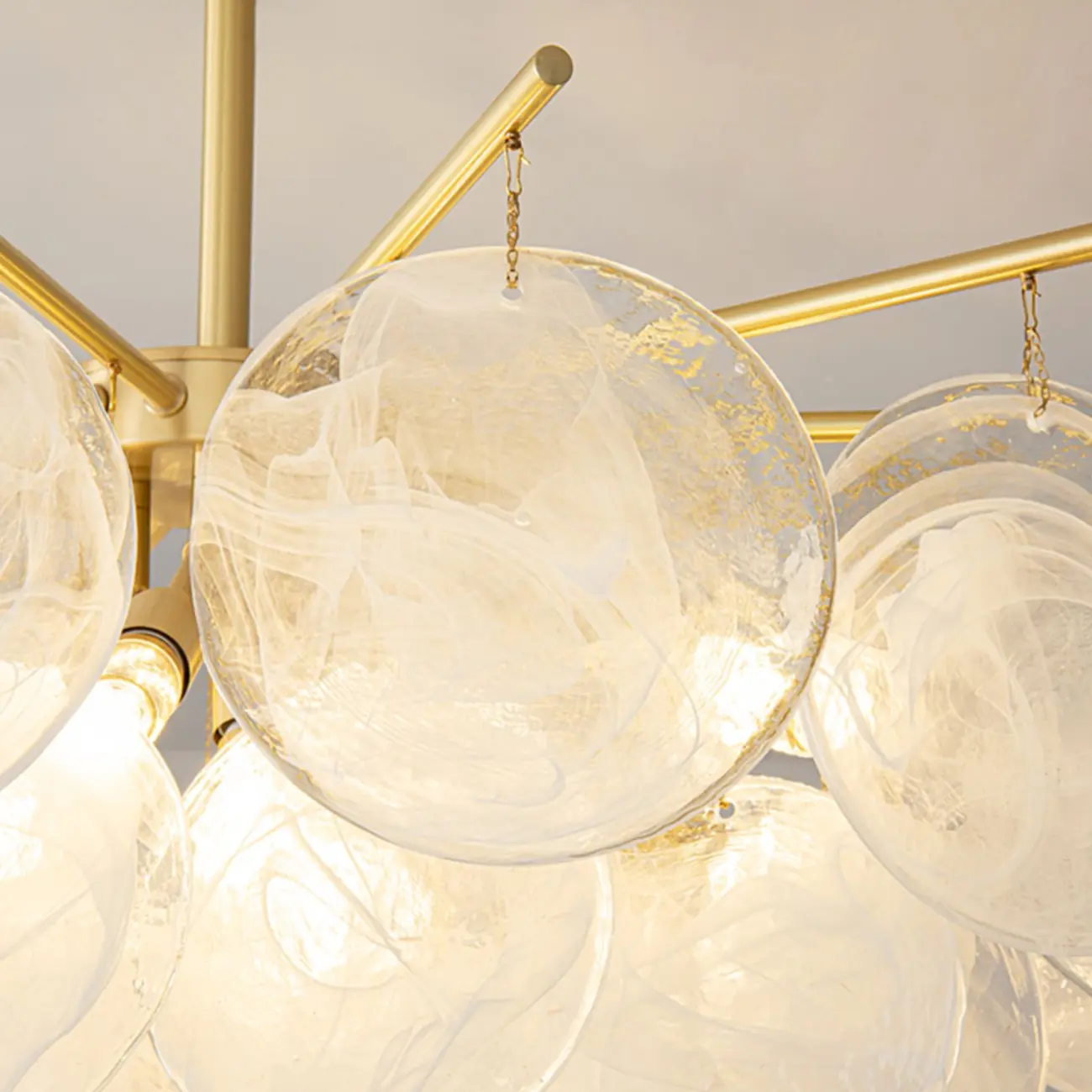 Modern 3 Tiers Cloud Glass Chandelier Light for Living Room Image - 16 | homeyfad