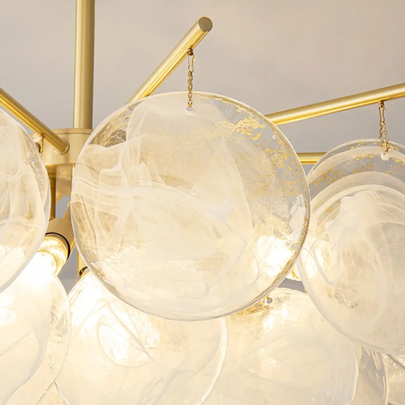 Modern 3 Tiers Cloud Glass Chandelier Light for Living Room Image - 16