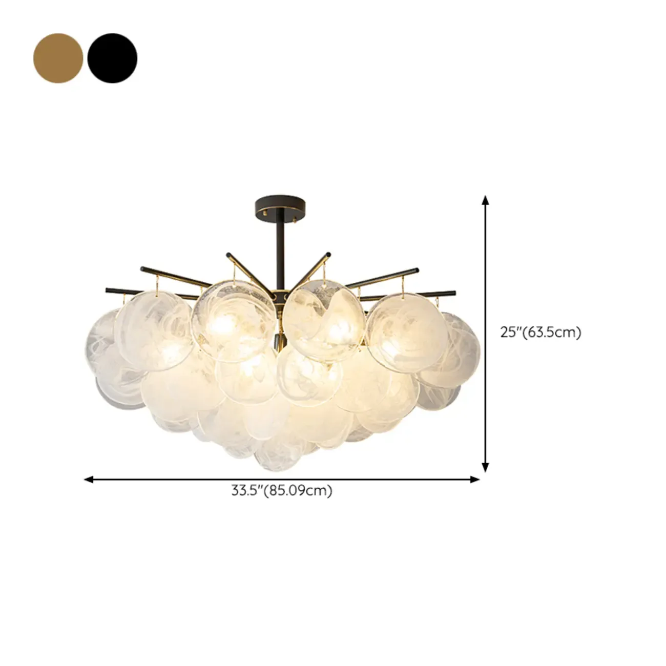 Modern 3 Tiers Cloud Glass Chandelier Light for Living Room Image - 20