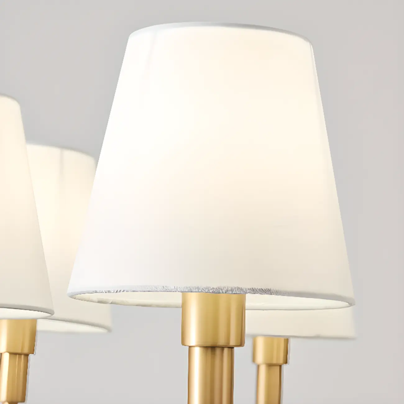 Modern 3-Light White Chandelier with Fabric Shades Image - 6 | homeyfad