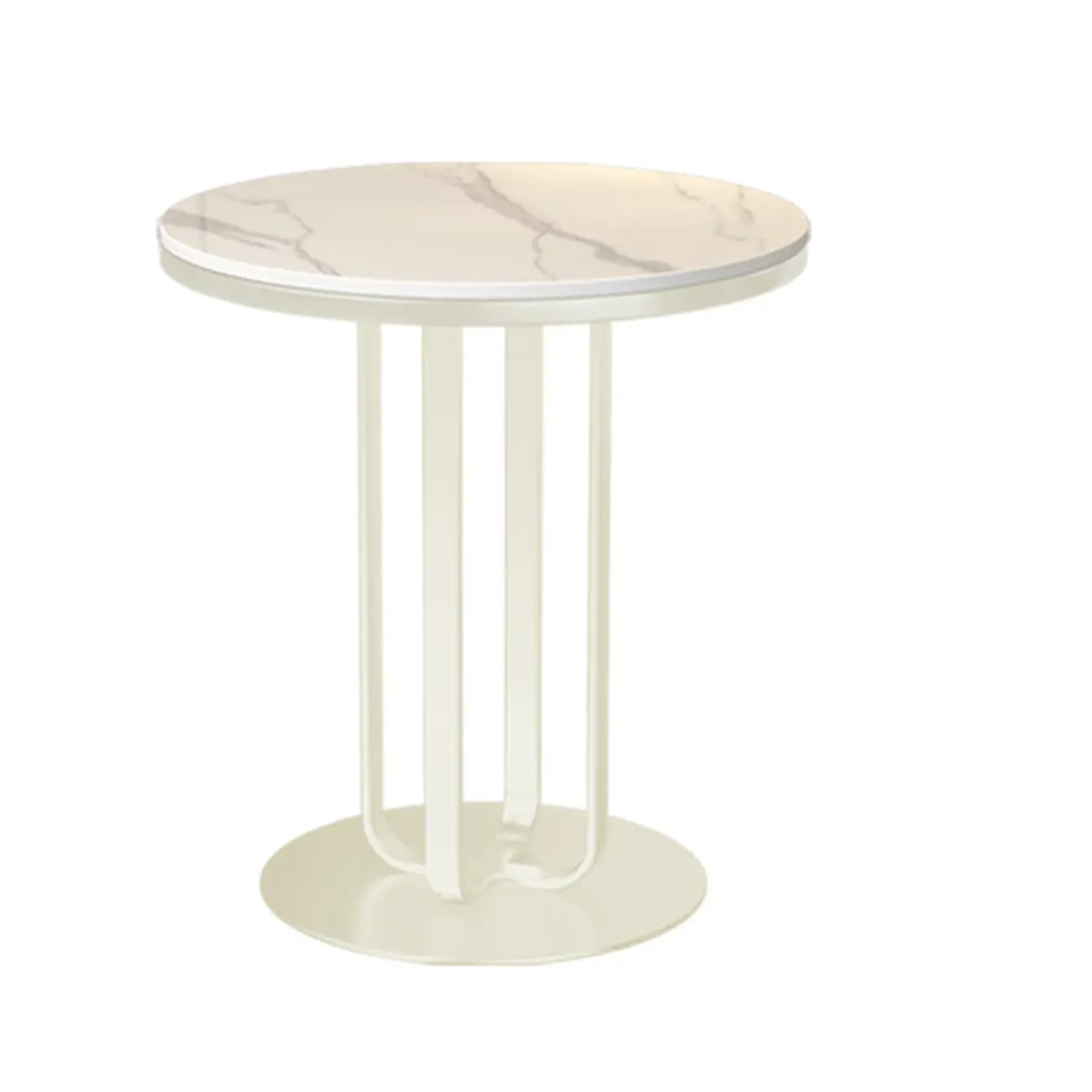Modern Round White Marble Side Table for Living Room Image - 5 | homeyfad