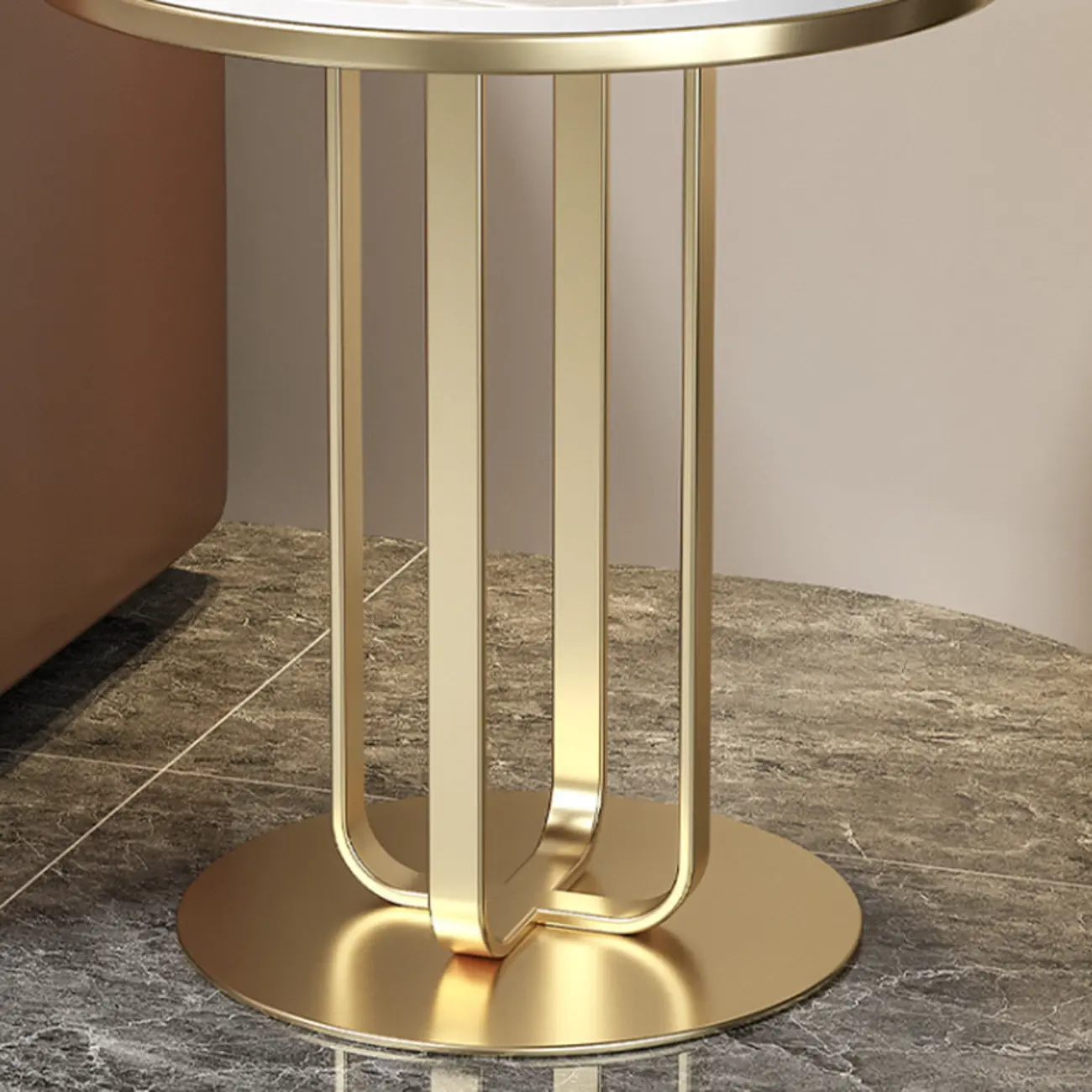 Modern Round White Marble Side Table for Living Room Image - 6 | homeyfad