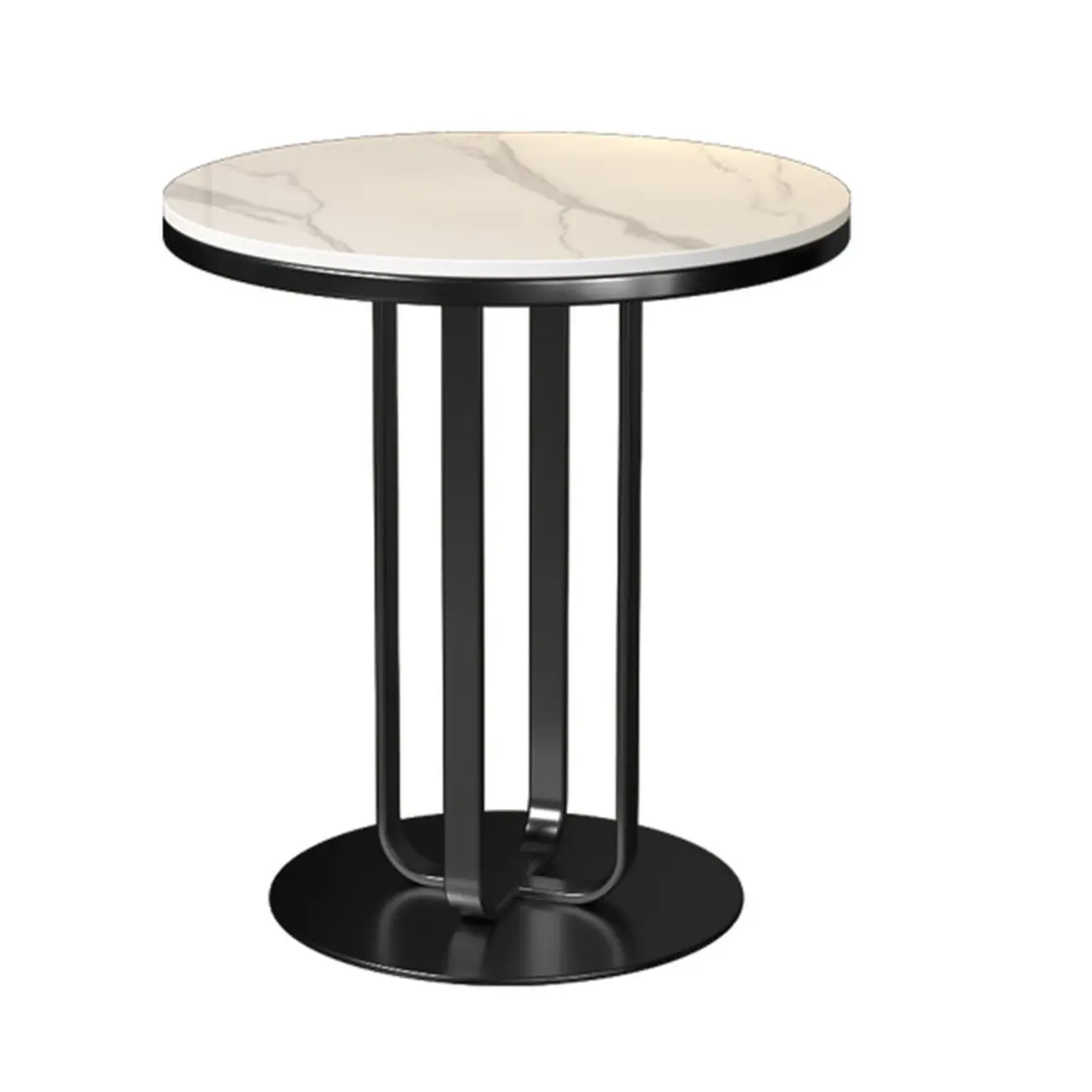 Modern Round White Marble Side Table for Living Room Image - 9 | homeyfad
