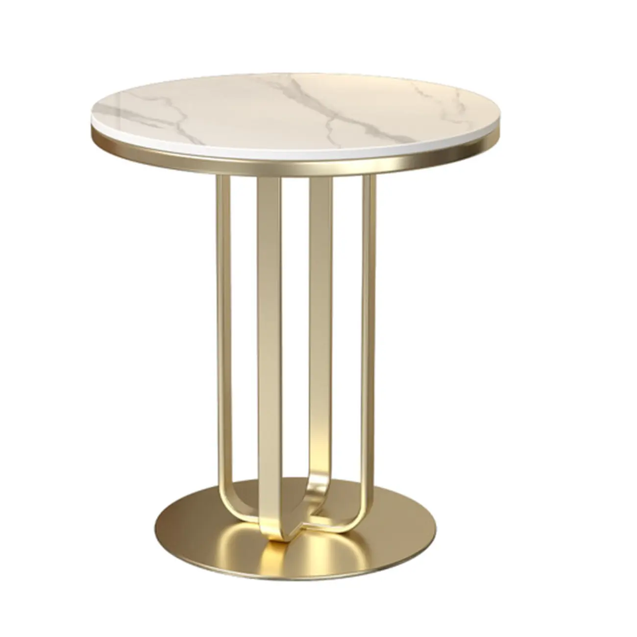 Modern Round White Marble Side Table for Living Room Image - 10 | homeyfad