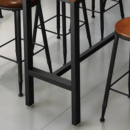 Industrial Brown Solid Wood Bar Set with Bar Stools Image - 8