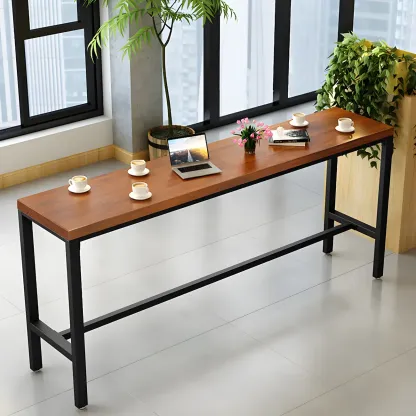 Industrial Brown Solid Wood Bar Set with Bar Stools Image - 9