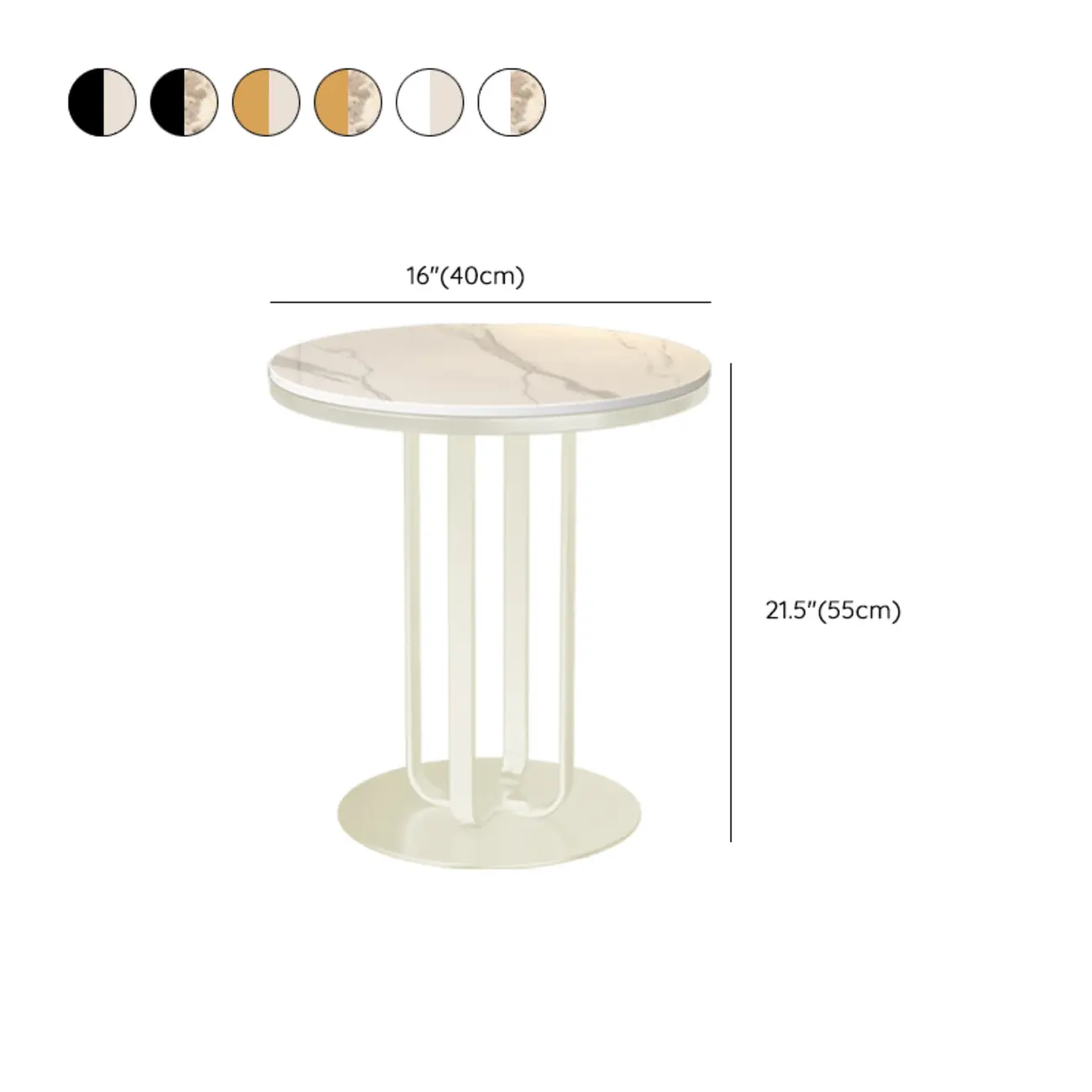 Modern Round White Marble Side Table for Living Room #size | homeyfad