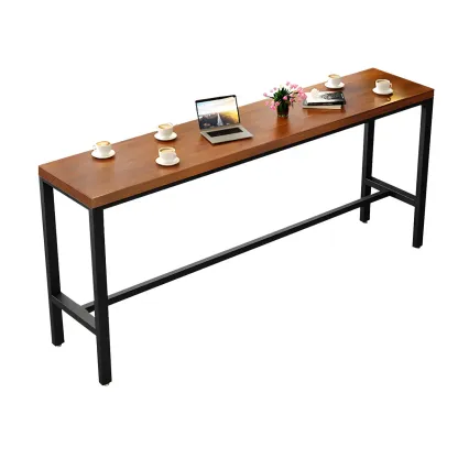 Industrial Brown Solid Wood Bar Set with Bar Stools Image - 11