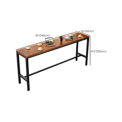 Industrial Brown Solid Wood Bar Set with Bar Stools Image - 16