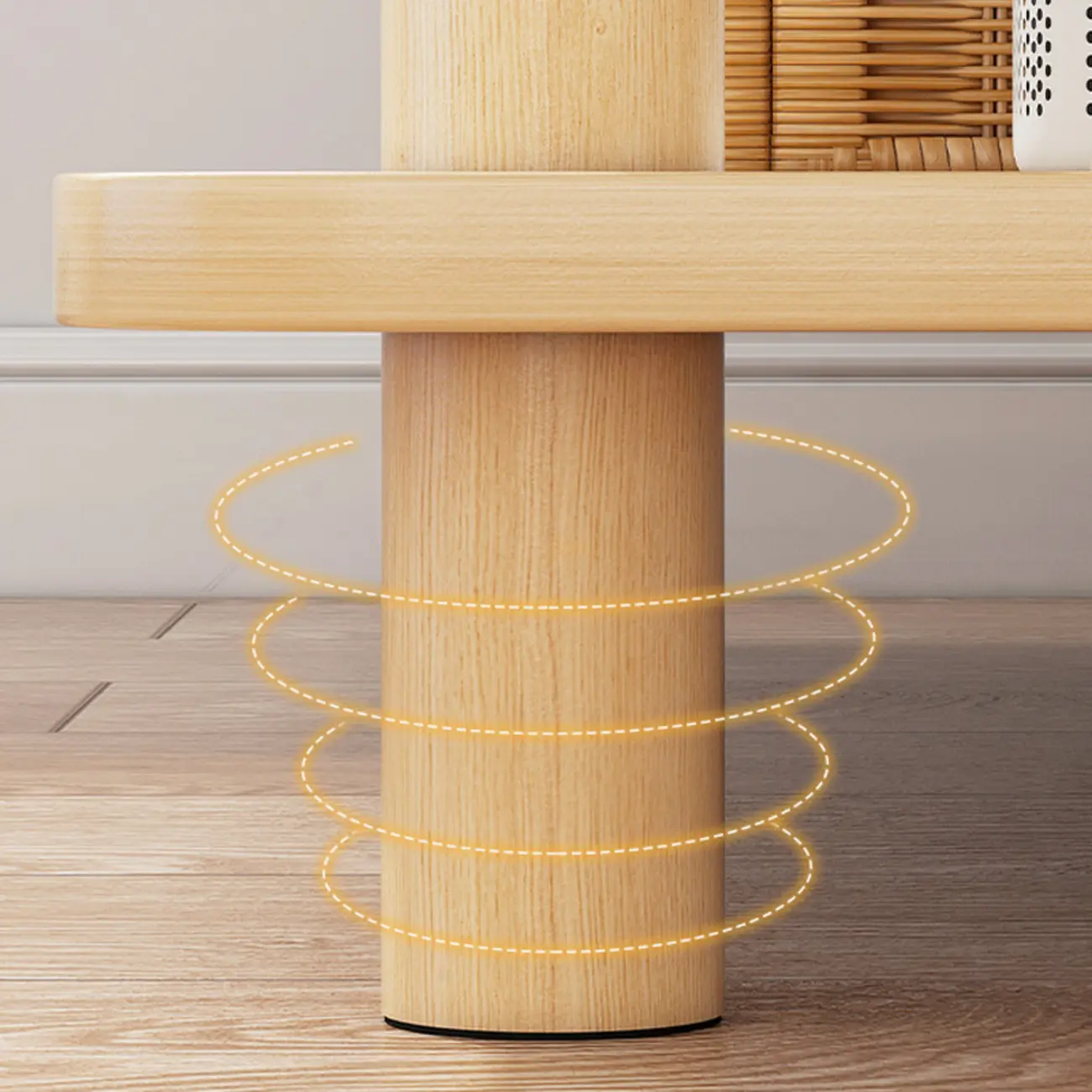  Square White Wood Side Table with Shelf for Living Room Image - 6 | homeyfad