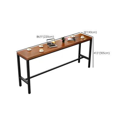 Industrial Brown Solid Wood Bar Set with Bar Stools Image - 20