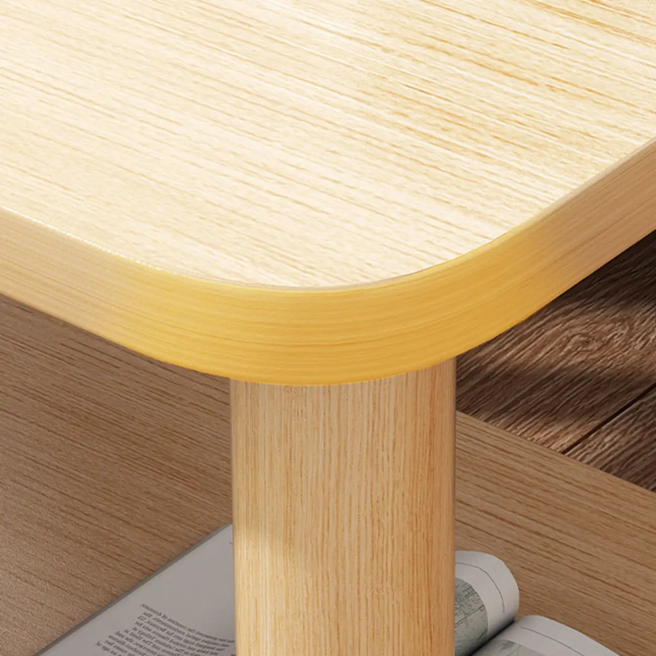  Square White Wood Side Table with Shelf for Living Room Image - 8 | homeyfad