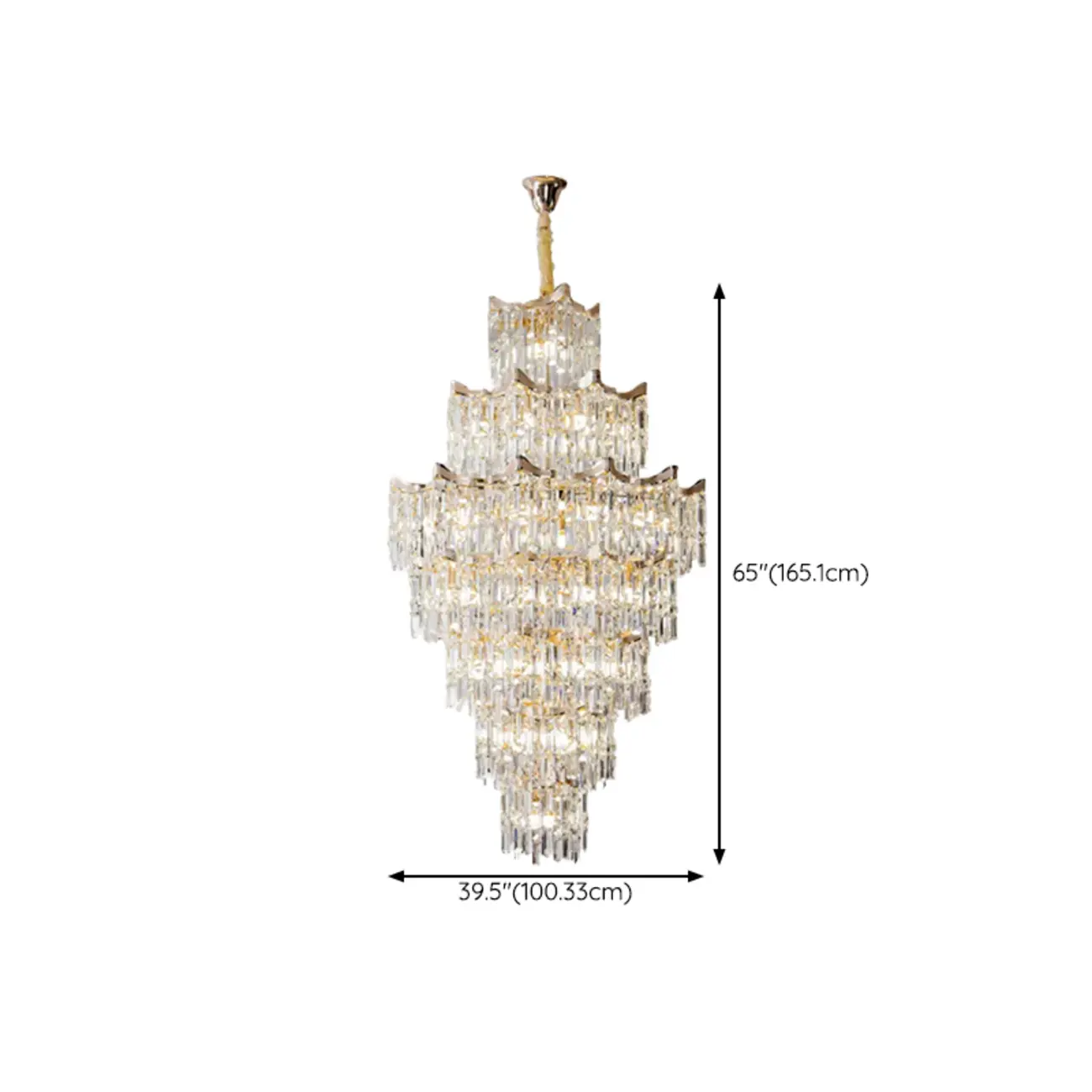 Modern Luxury Crystal Cascade Chandelier for High Ceilings Image - 17 | homeyfad