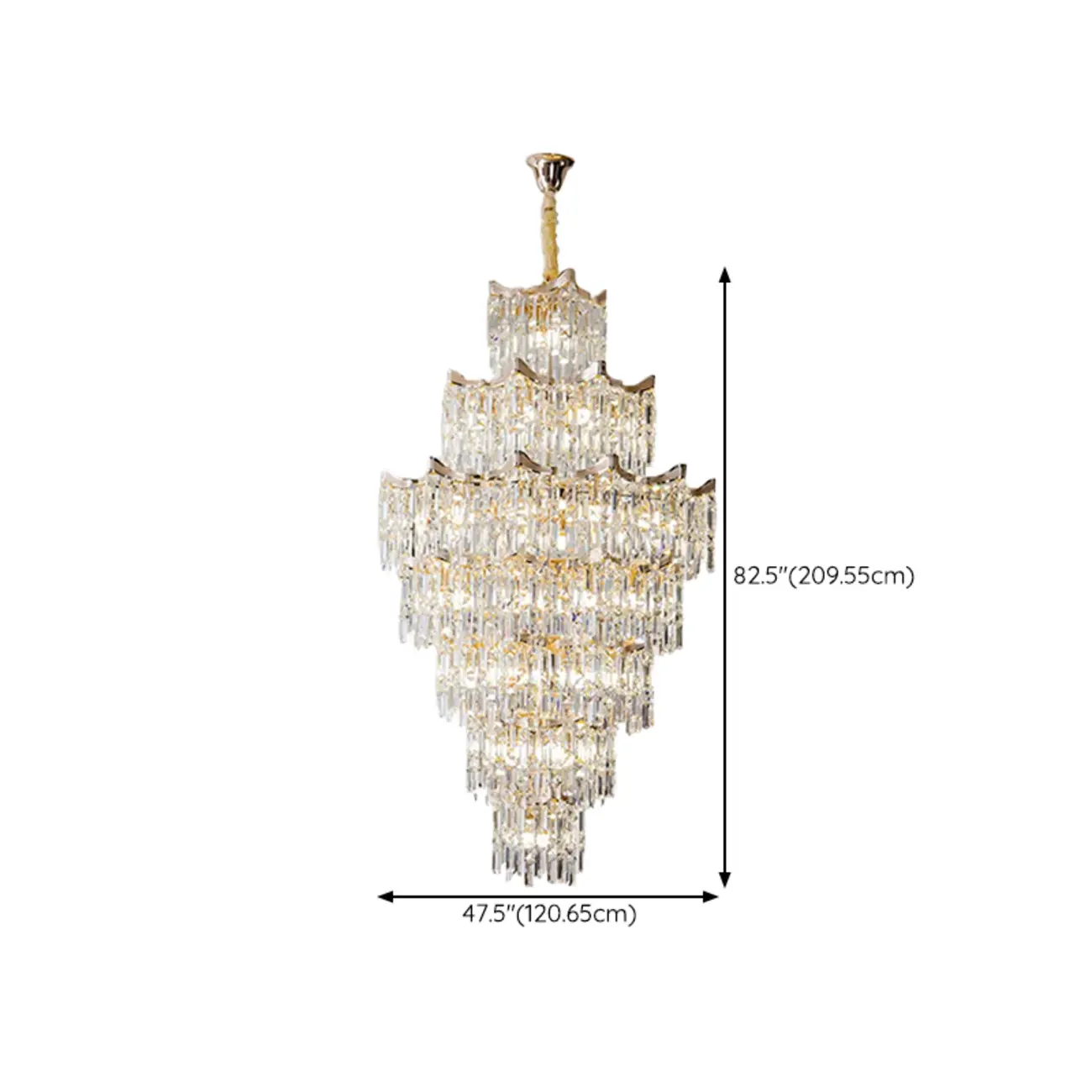 Modern Luxury Crystal Cascade Chandelier for High Ceilings Image - 18 | homeyfad