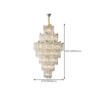 Modern Luxury Crystal Cascade Chandelier for High Ceilings Image - 18