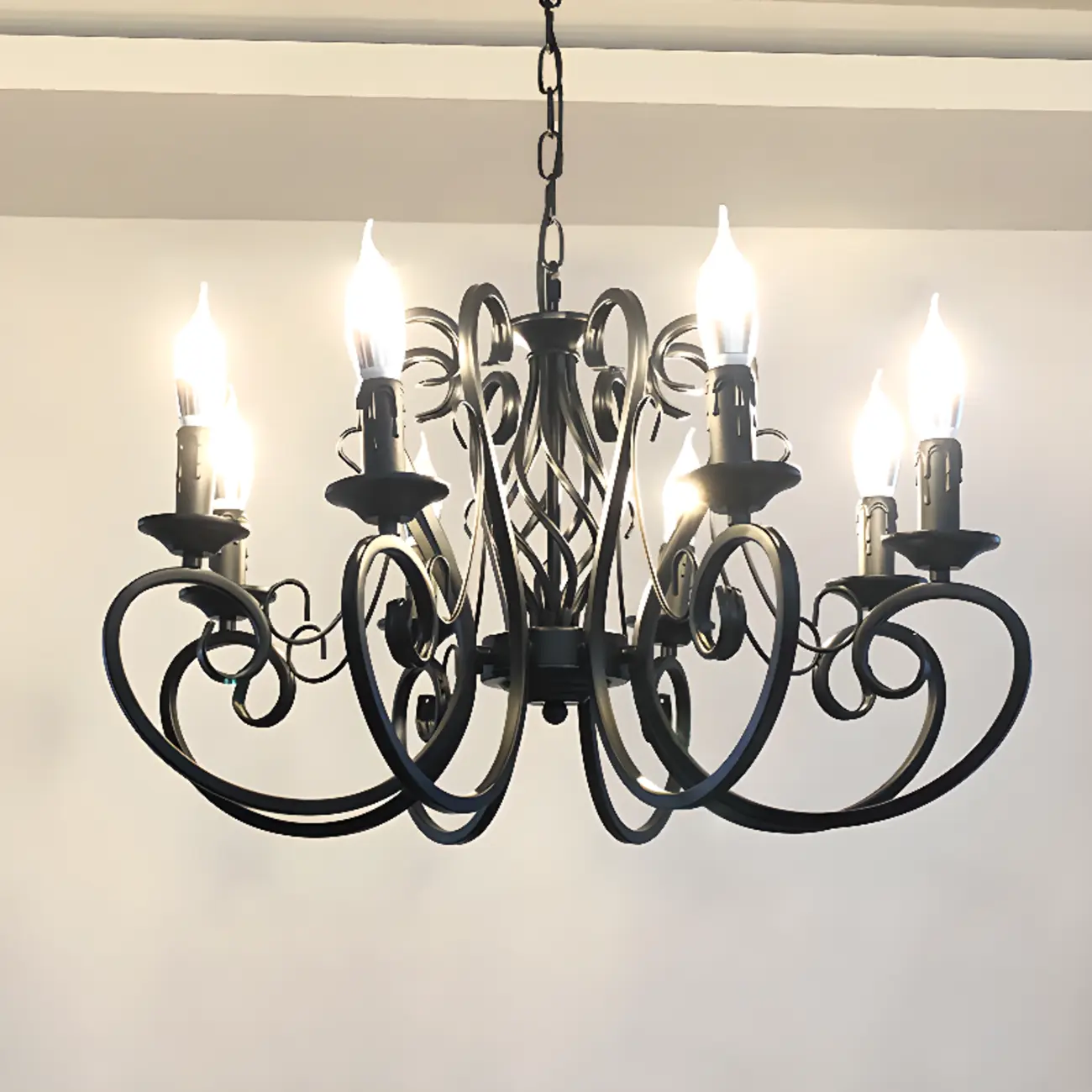 6-Light Black Iron Vintage Chandelier for Simple Charm  Image - 7 | homeyfad