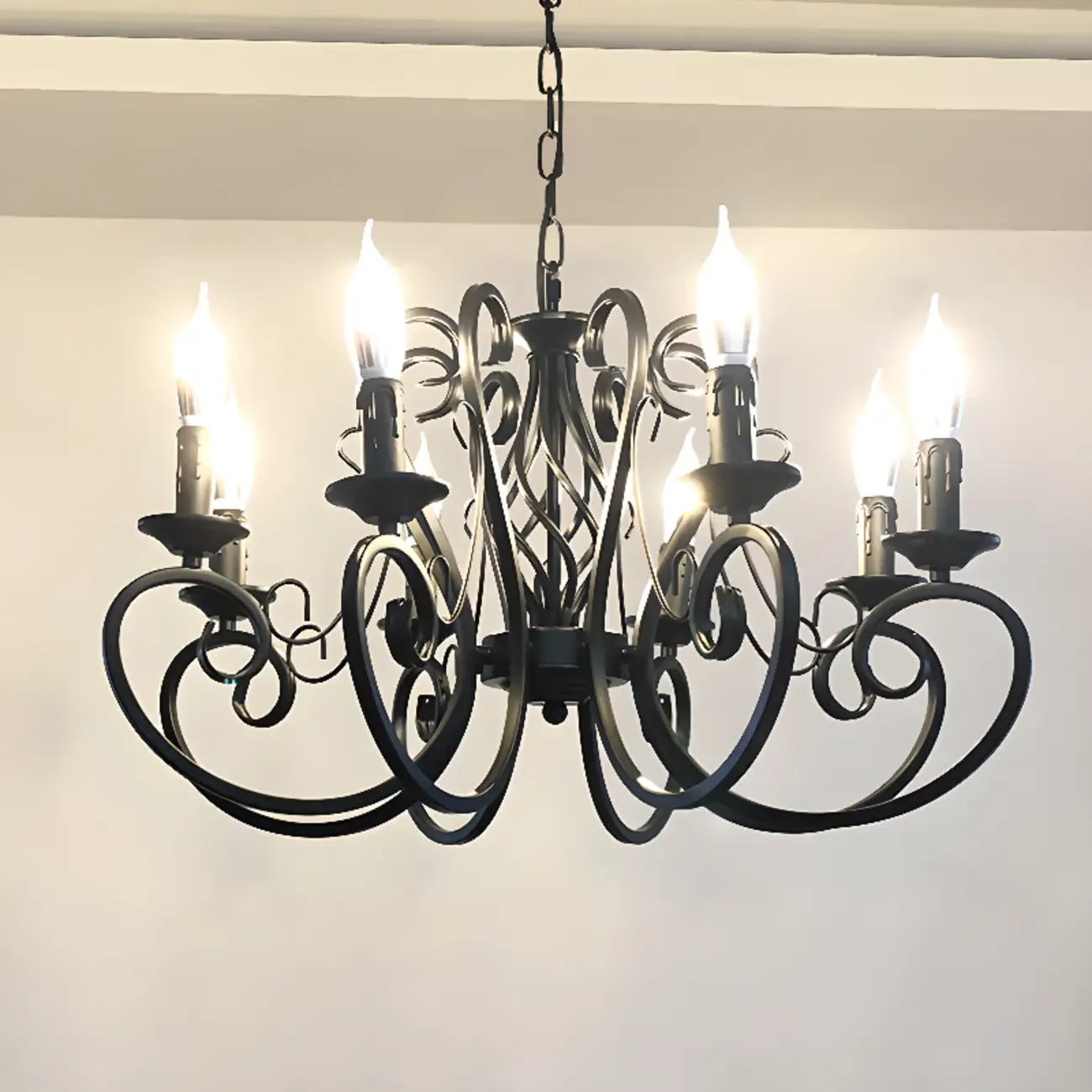 6-Light Black Iron Vintage Chandelier for Simple Charm  Image - 7
