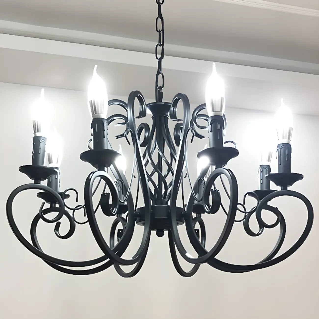 6-Light Black Iron Vintage Chandelier for Simple Charm  Image - 8