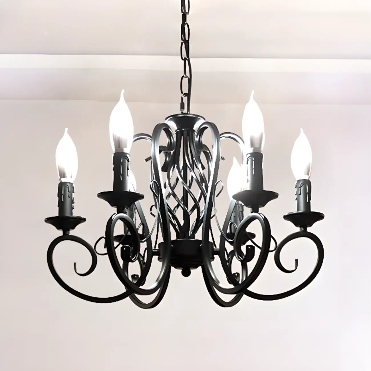 6-Light Black Iron Vintage Chandelier for Simple Charm  Image - 10 | homeyfad