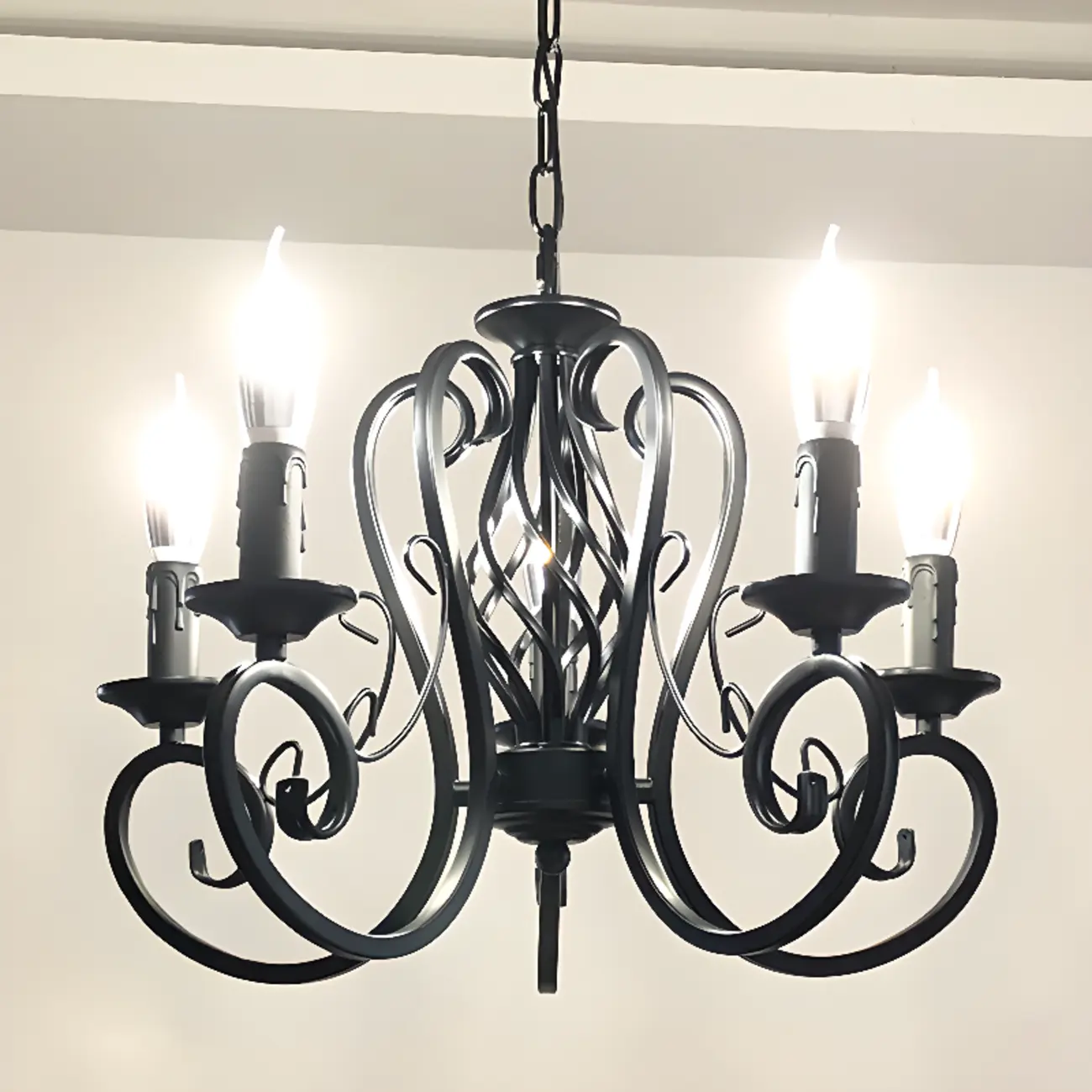 6-Light Black Iron Vintage Chandelier for Simple Charm  Image - 12 | homeyfad