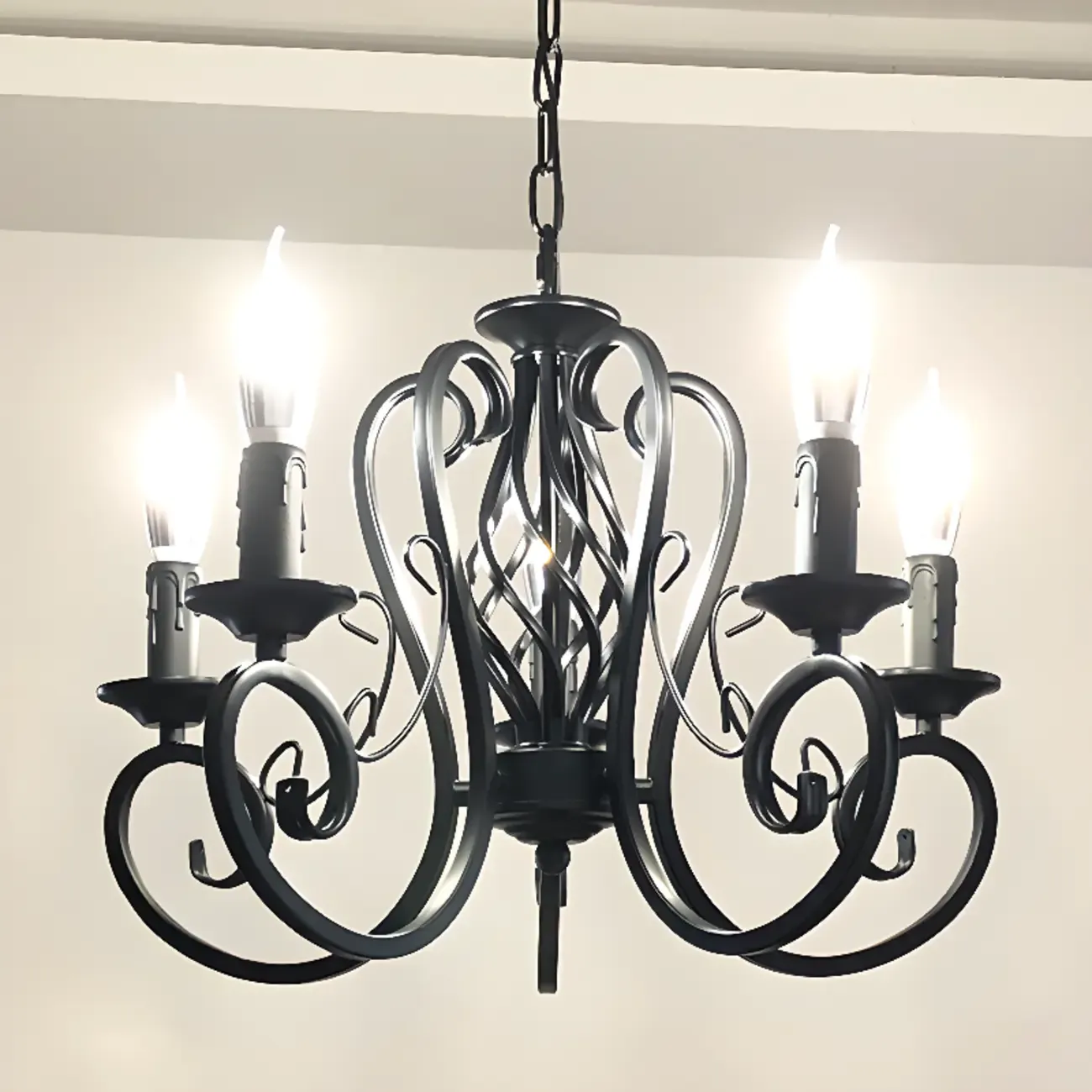 6-Light Black Iron Vintage Chandelier for Simple Charm  Image - 12