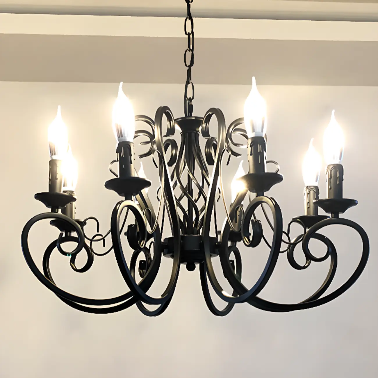 6-Light Black Iron Vintage Chandelier for Simple Charm  Image - 13 | homeyfad