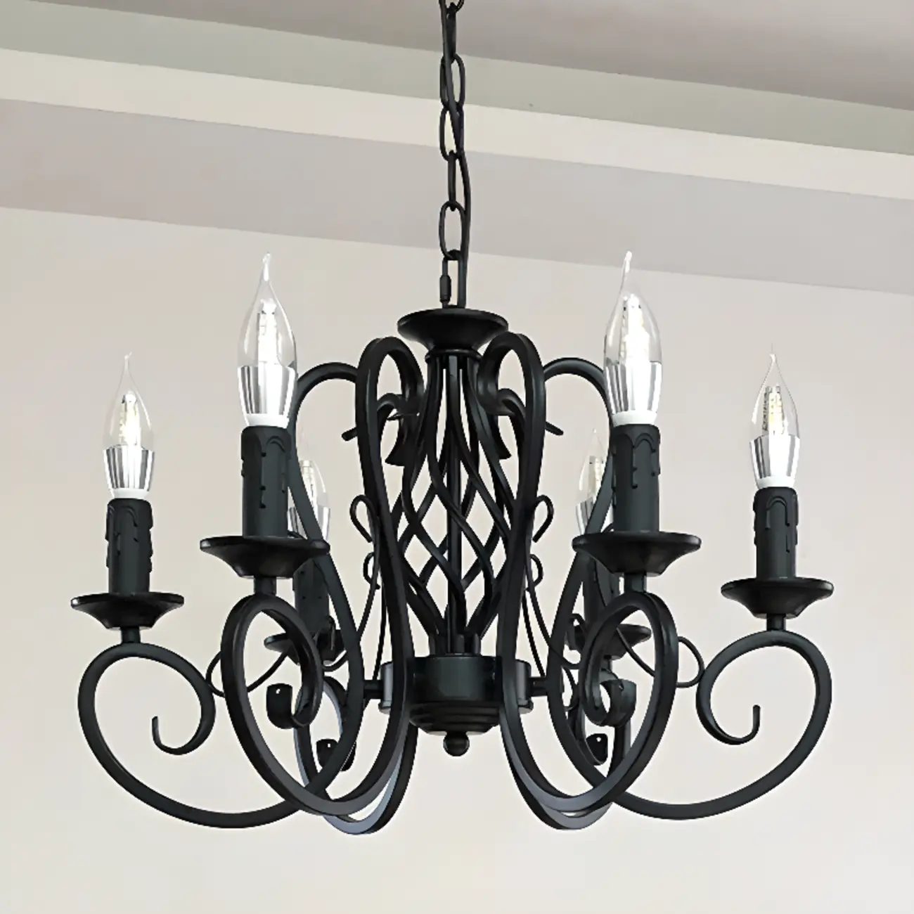 6-Light Black Iron Vintage Chandelier for Simple Charm  Image - 14 | homeyfad