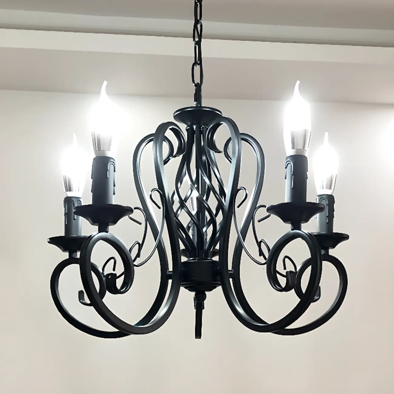 6-Light Black Iron Vintage Chandelier for Simple Charm  Image - 17 | homeyfad