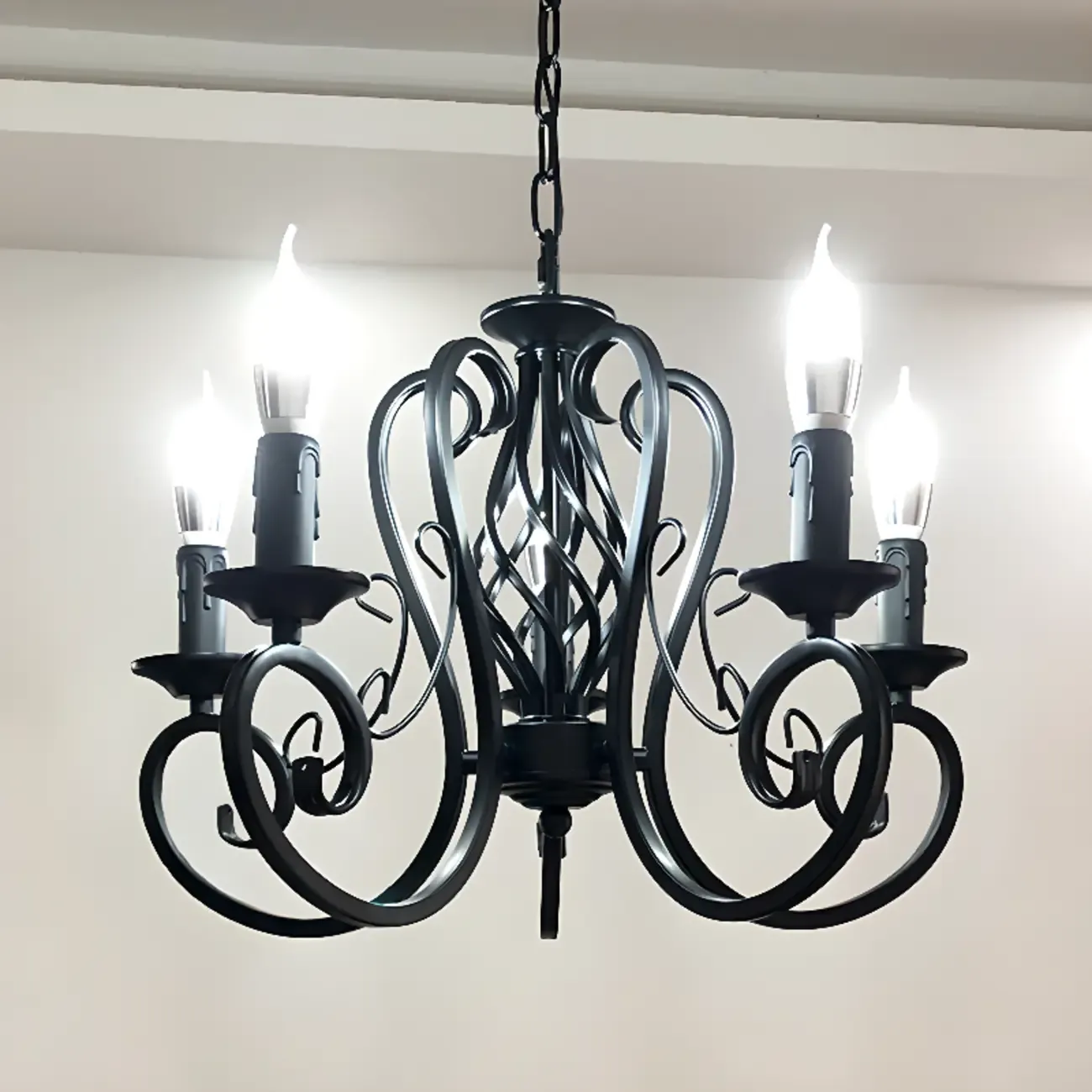 6-Light Black Iron Vintage Chandelier for Simple Charm  Image - 17