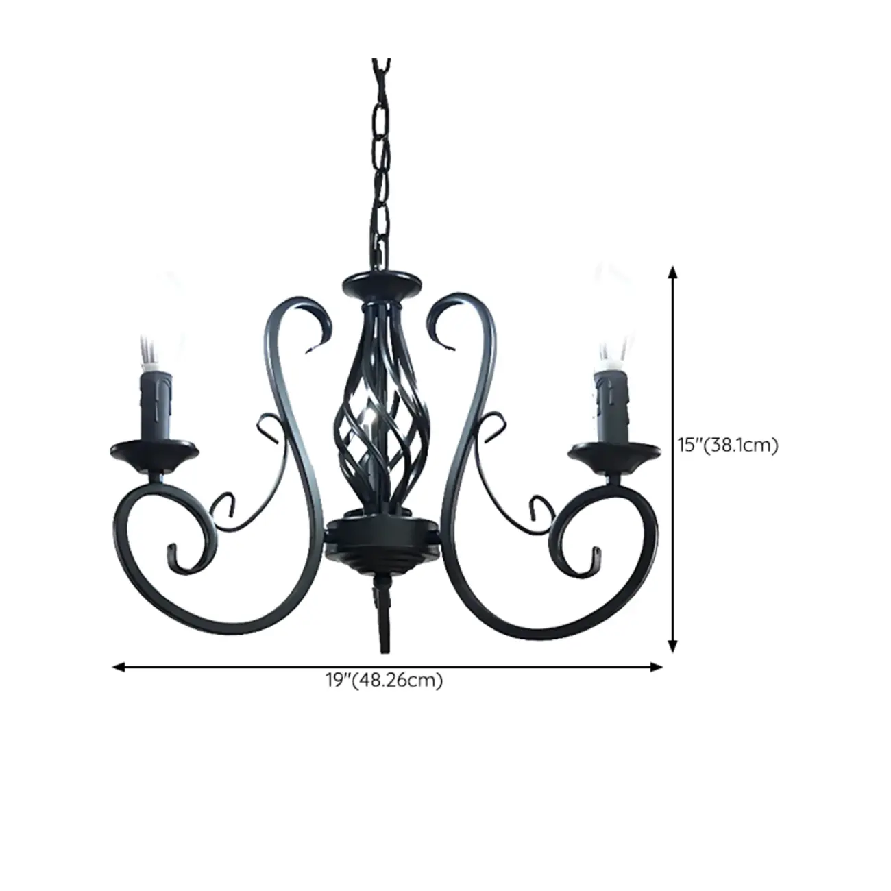 6-Light Black Iron Vintage Chandelier for Simple Charm  #size | homeyfad