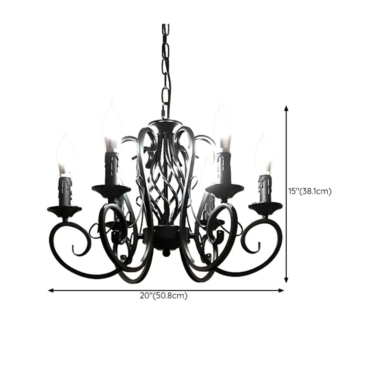 6-Light Black Iron Vintage Chandelier for Simple Charm  Image - 23 | homeyfad