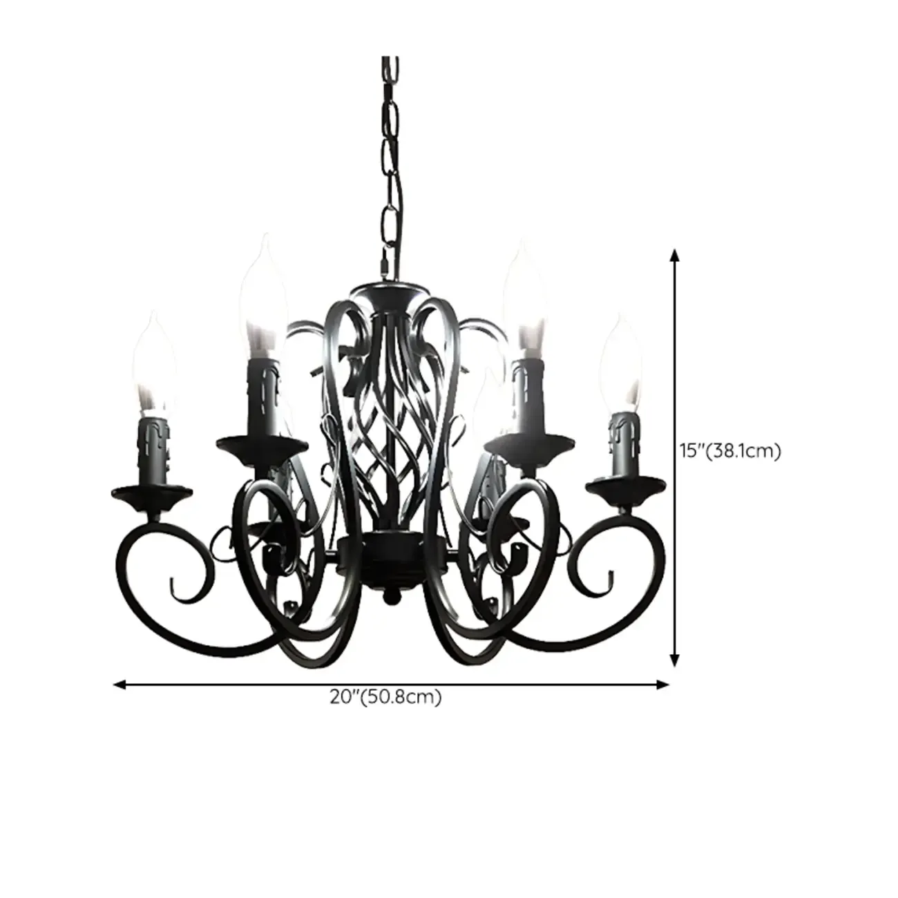 6-Light Black Iron Vintage Chandelier for Simple Charm  Image - 23
