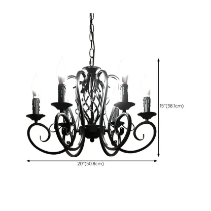 6-Light Black Iron Vintage Chandelier for Simple Charm  Image - 23