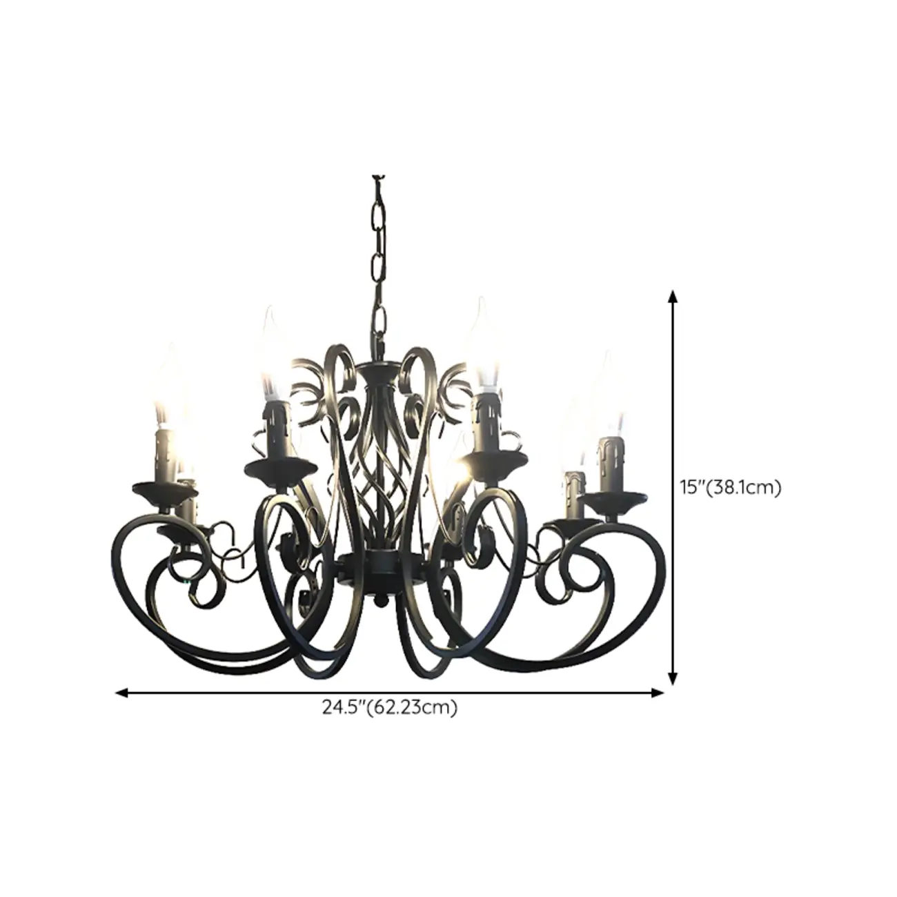 6-Light Black Iron Vintage Chandelier for Simple Charm  Image - 24 | homeyfad