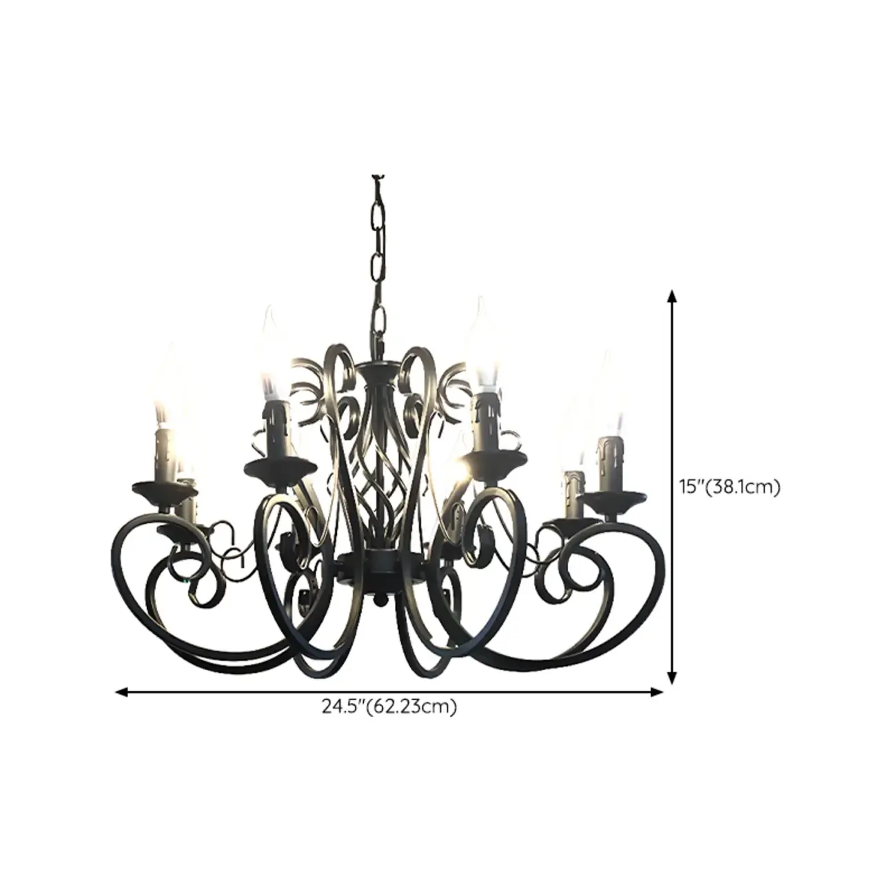 6-Light Black Iron Vintage Chandelier for Simple Charm  Image - 24