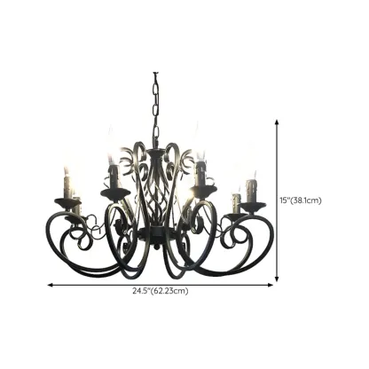6-Light Black Iron Vintage Chandelier for Simple Charm  Image - 24