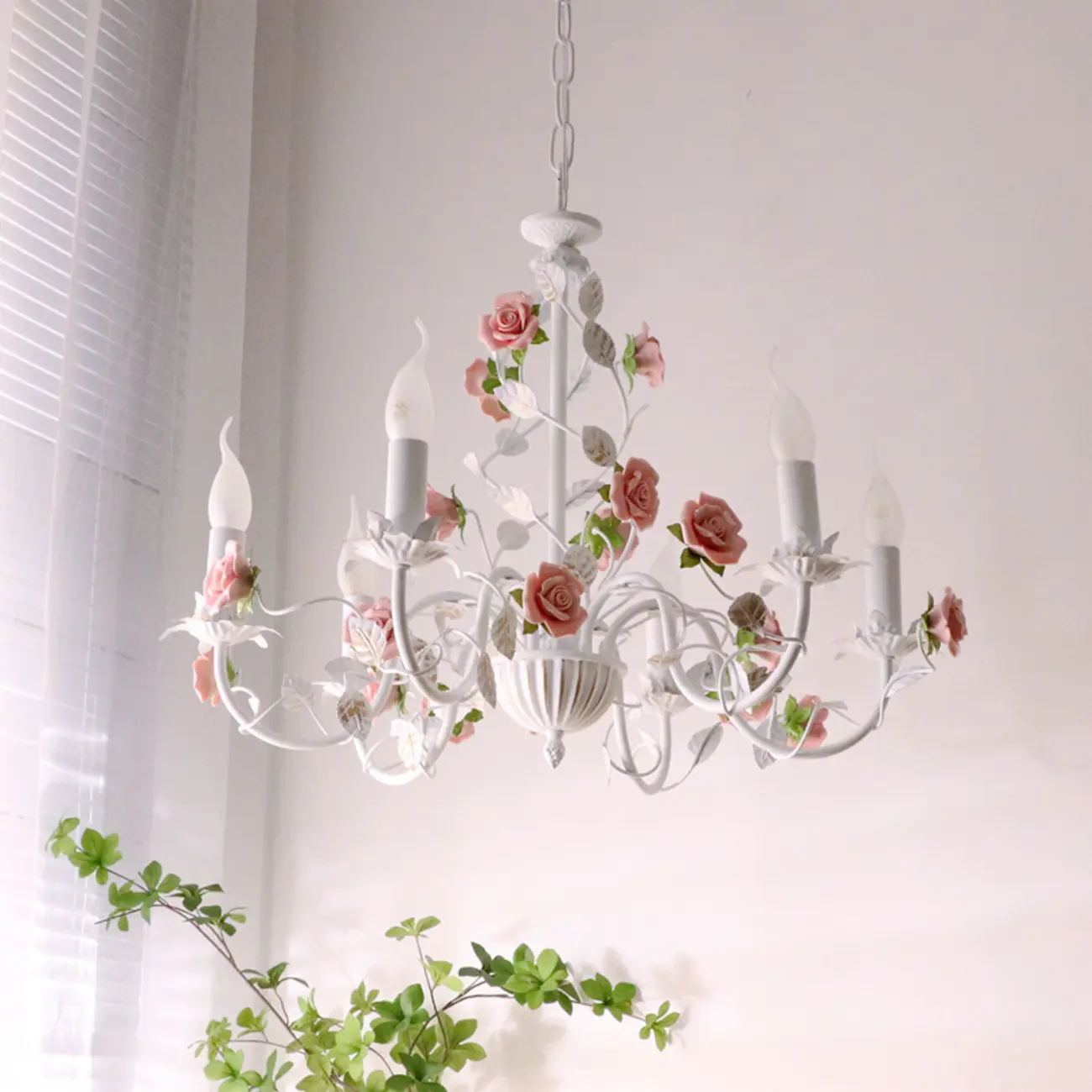 Vintage Metal Floral Shape Chandelier with Height Adaptive  Image - 1 | homeyfad
