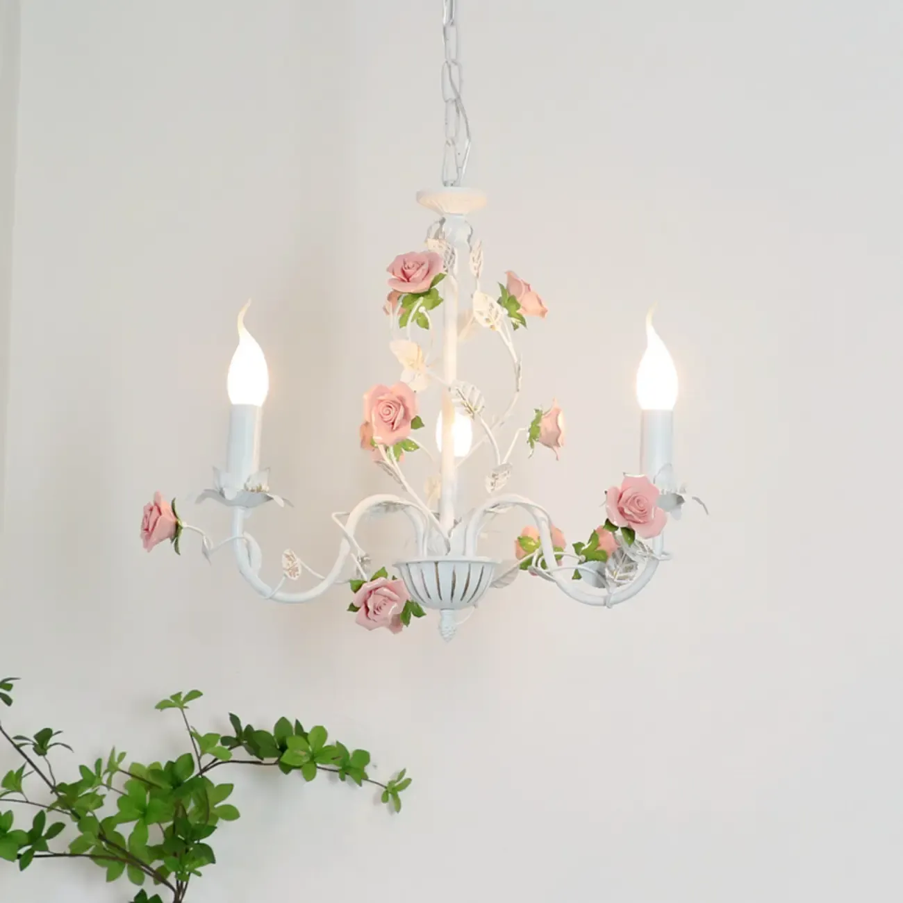 Vintage Metal Floral Shape Chandelier with Height Adaptive  Image - 2