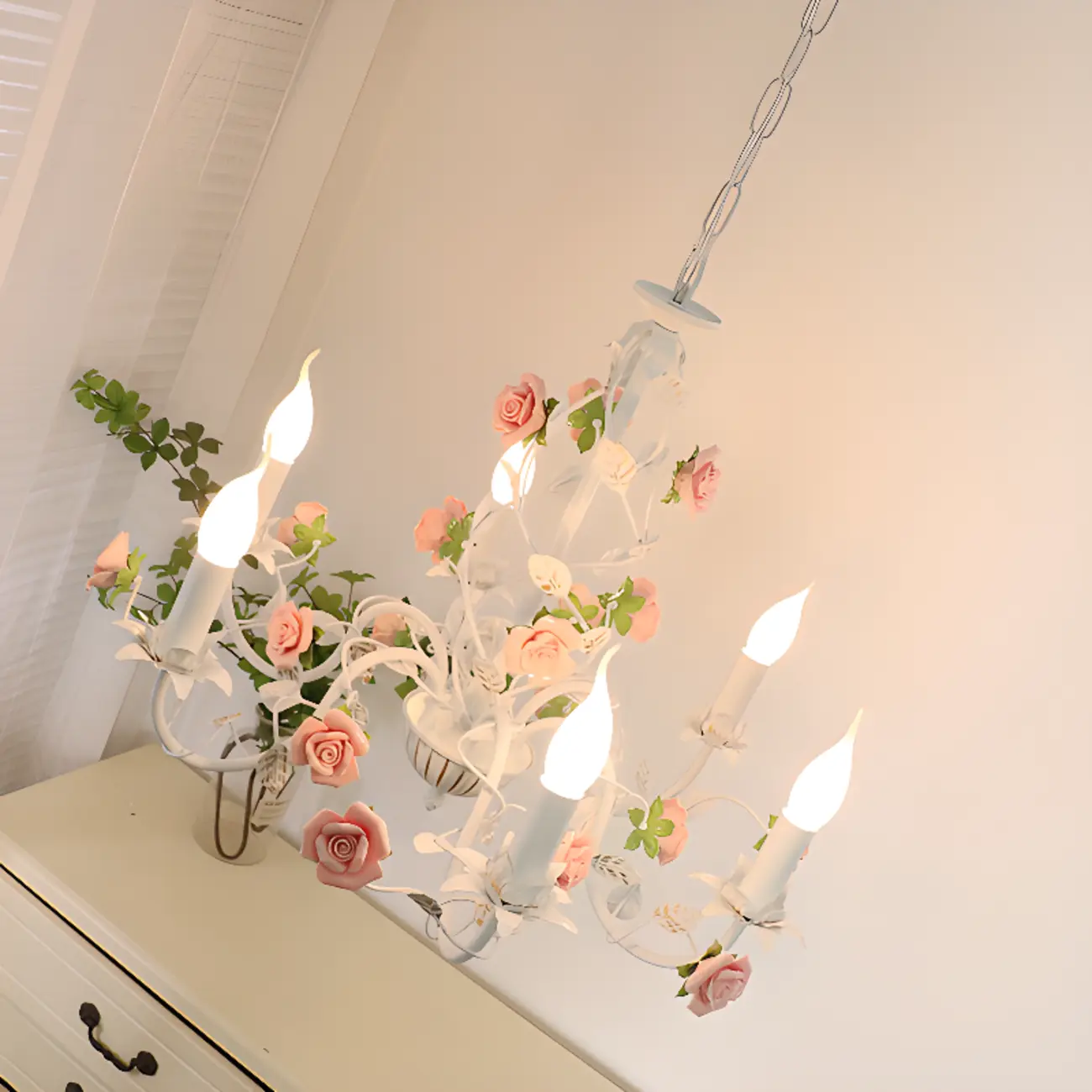 Vintage Metal Floral Shape Chandelier with Height Adaptive  Image - 4 | homeyfad