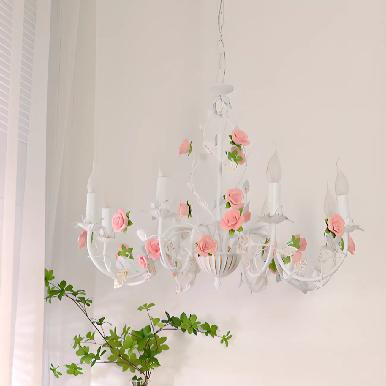Vintage Metal Floral Shape Chandelier with Height Adaptive  Image - 6 | homeyfad