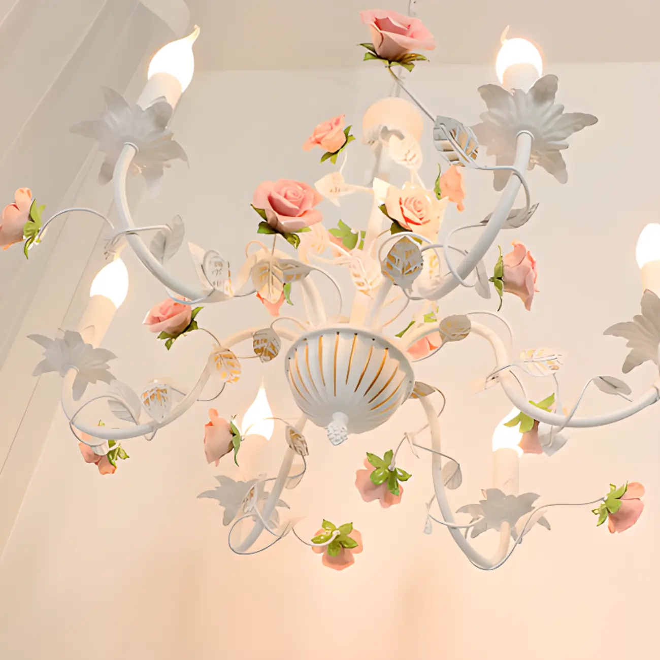 Vintage Metal Floral Shape Chandelier with Height Adaptive  Image - 11 | homeyfad