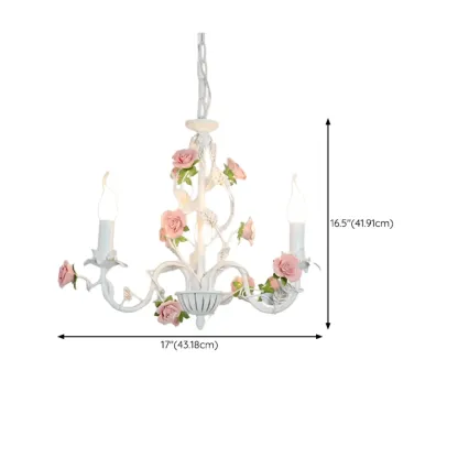 Vintage Metal Floral Shape Chandelier with Height Adaptive  #size