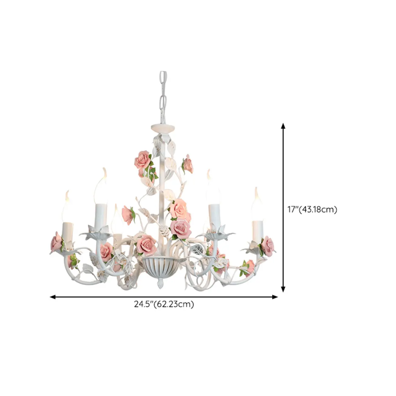 Vintage Metal Floral Shape Chandelier with Height Adaptive  Image - 13 | homeyfad