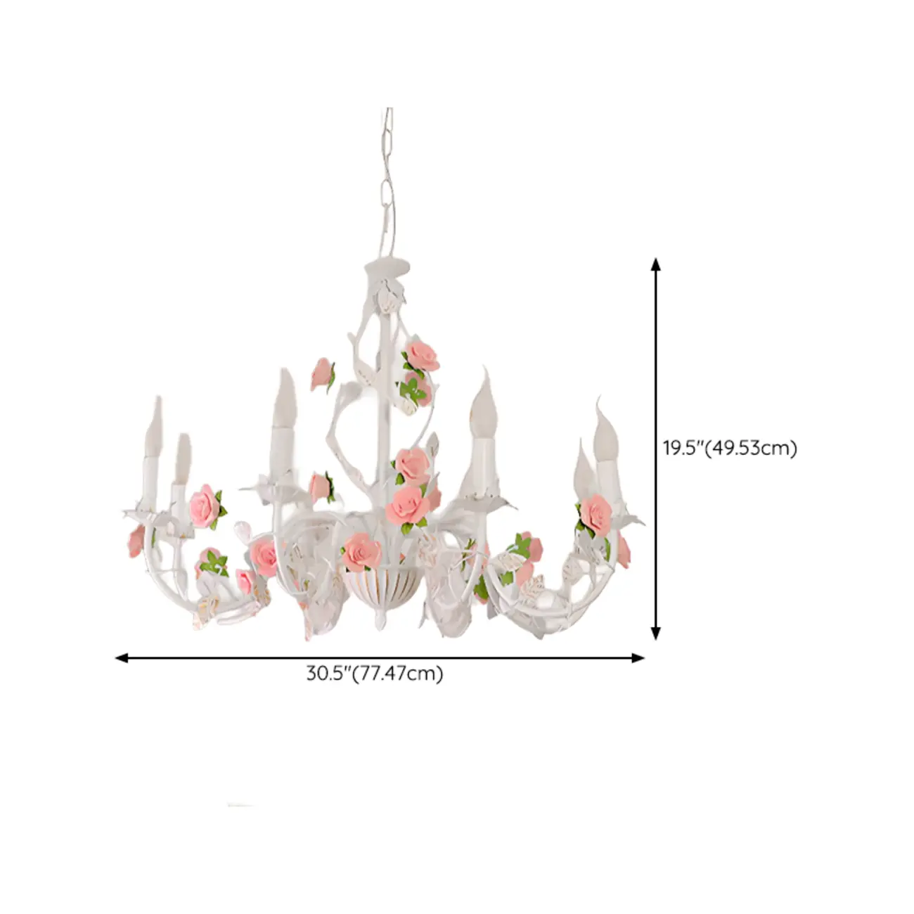 Vintage Metal Floral Shape Chandelier with Height Adaptive  Image - 14 | homeyfad