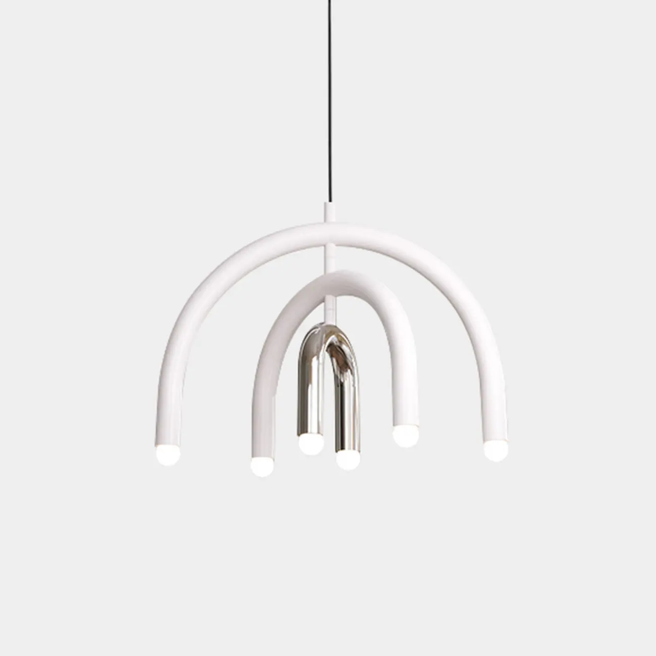 Modern 6-Light LED Chandelier  with Rainbow Shape Design Image - 3 | homeyfad