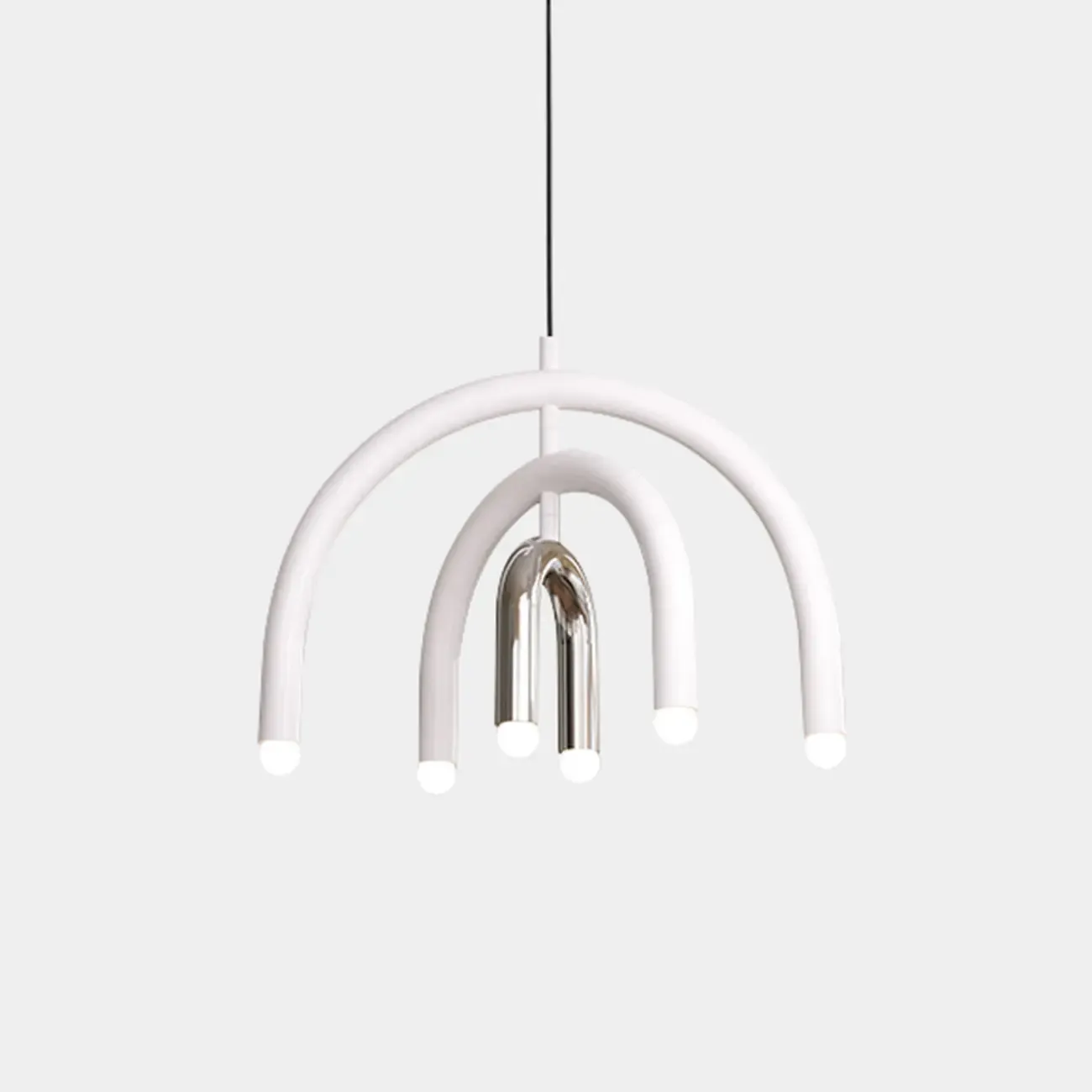Modern 6-Light LED Chandelier  with Rainbow Shape Design Image - 3