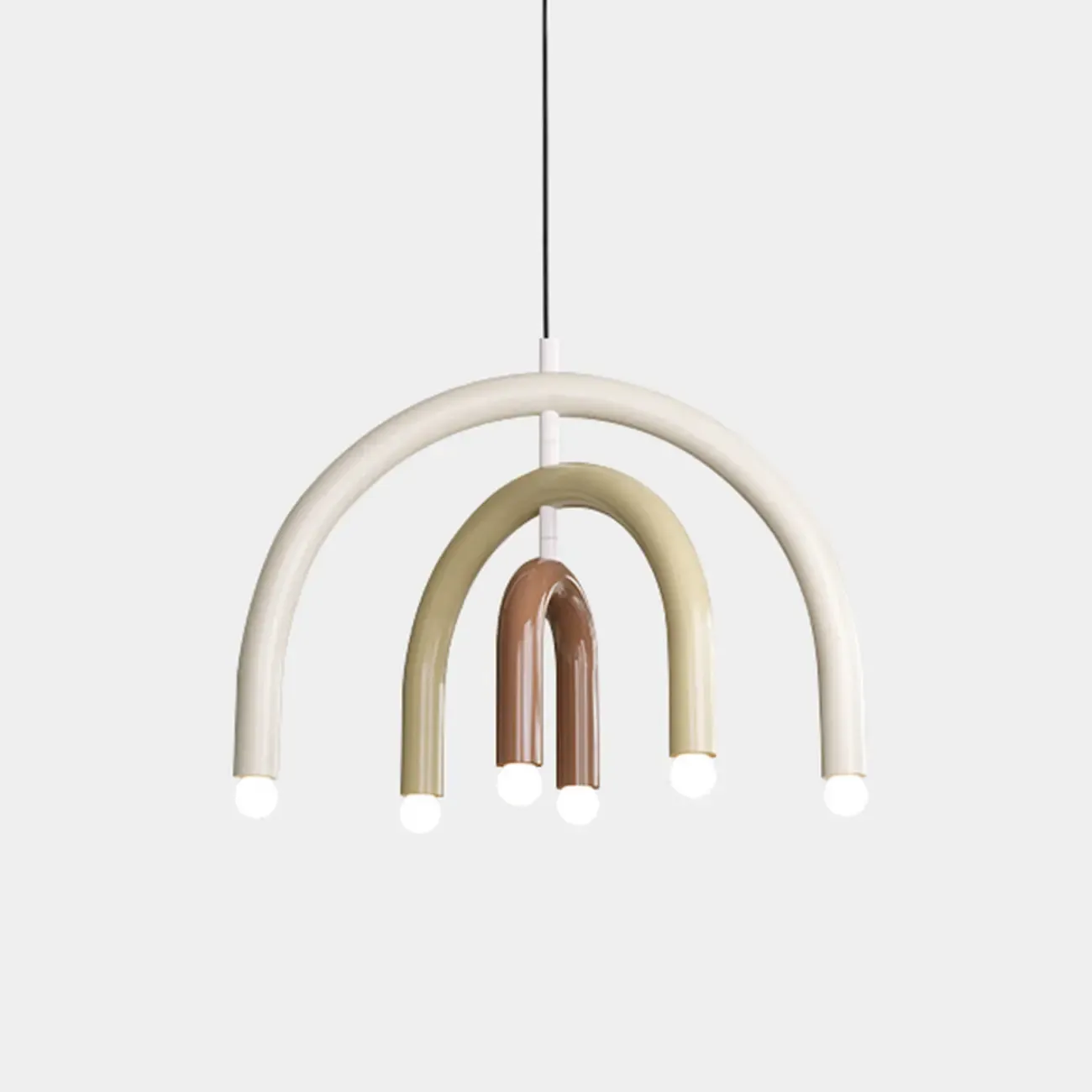 Modern 6-Light LED Chandelier with Rainbow Shape Design Image - 7