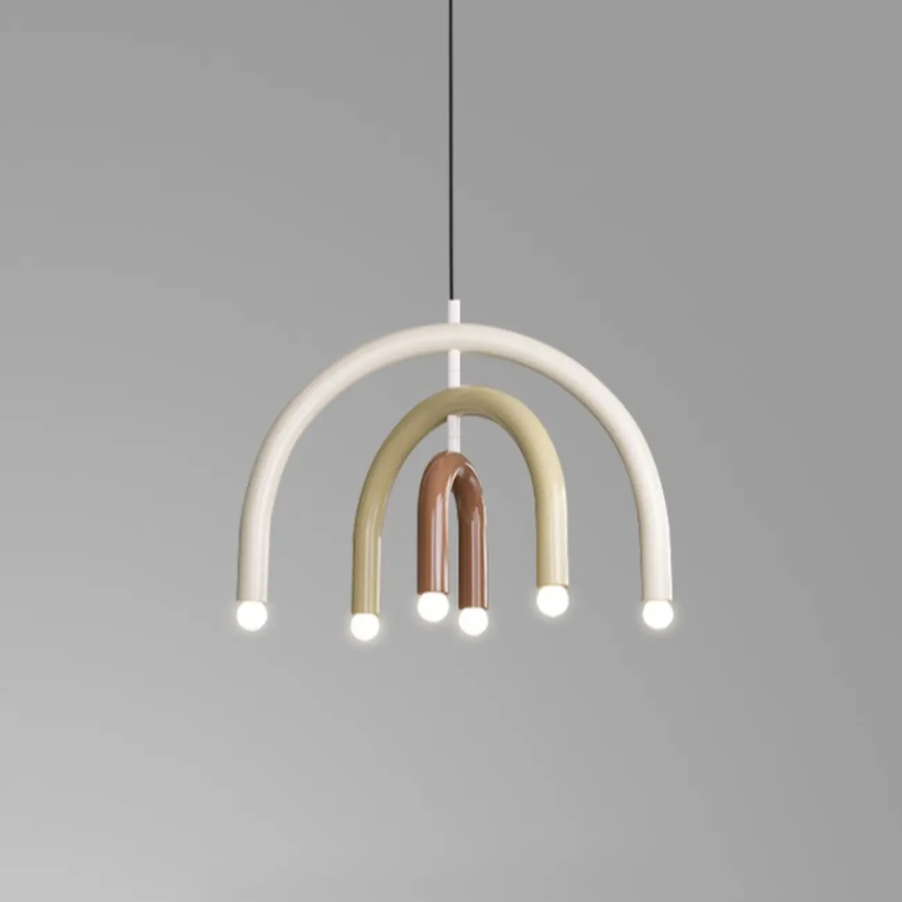 Modern 6-Light LED Chandelier  with Rainbow Shape Design Image - 9 | homeyfad